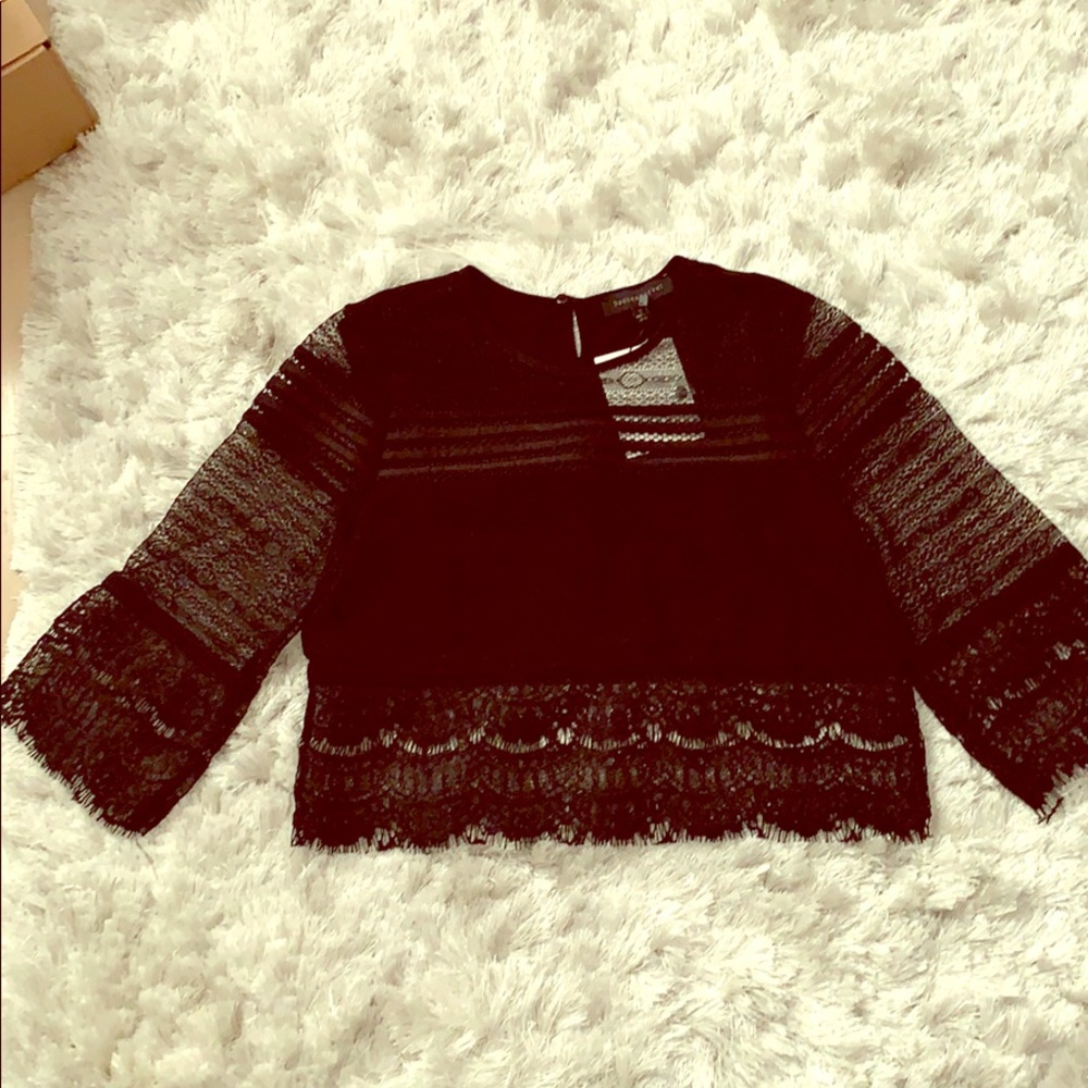 NWT Lulu’s Black Lace Top Size Small